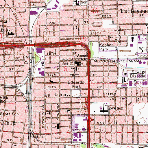 Topographic Map of All People International Church, FL