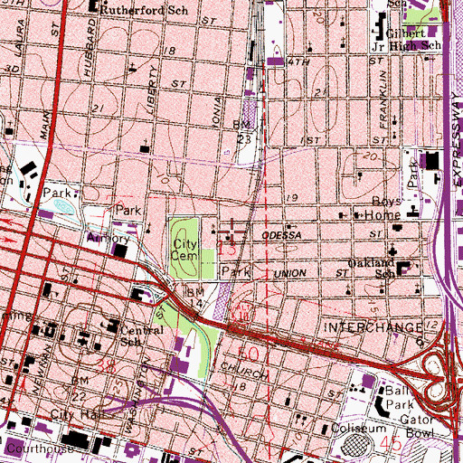 Topographic Map of Antioch Baptist Church, FL