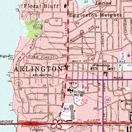 Topographic Map of Arlington United Methodist Church, FL