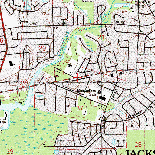Topographic Map of Baymeadows Baptist Church, FL