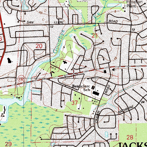 Topographic Map of Baymeadows Community Church, FL