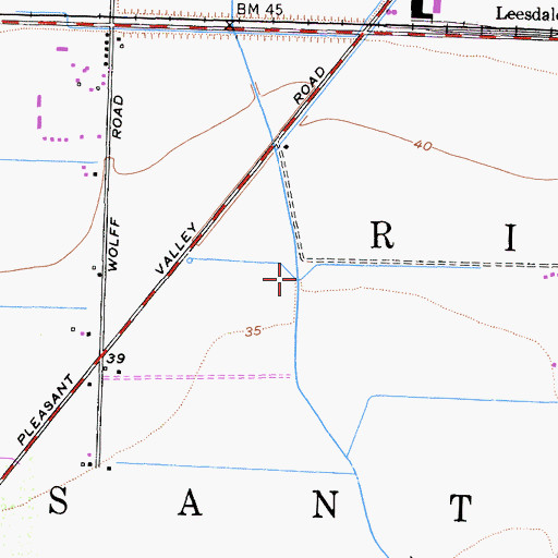 Topographic Map of Pleasant Valley, CA