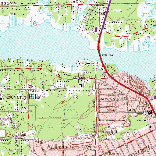 Topographic Map of Bible Baptist Church, FL