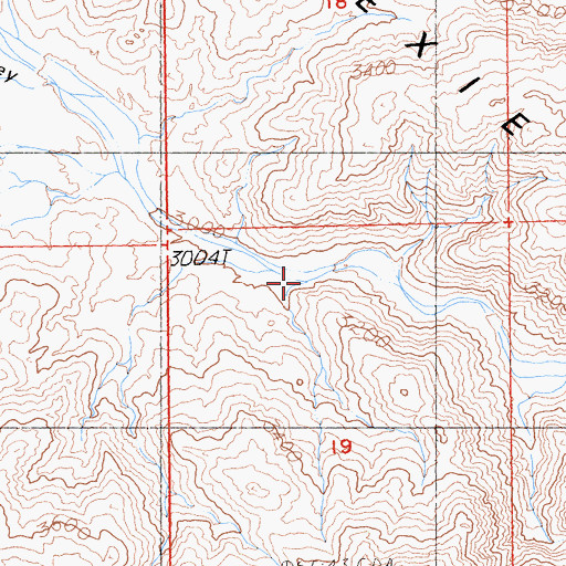 Topographic Map of Pleasant Valley, CA