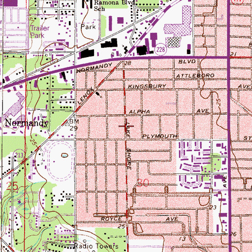 Topographic Map of Bread of Life Open Bible Church, FL