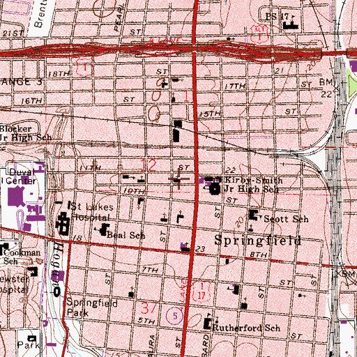 Topographic Map of Breath of Life Seventh Day Adventist Church, FL
