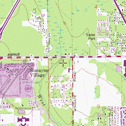 Topographic Map of Calvary Baptist Church, FL