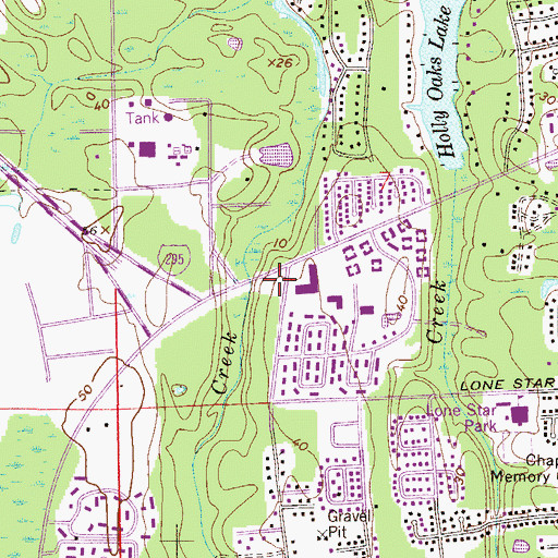 Topographic Map of Calvary Hill Baptist Church, FL