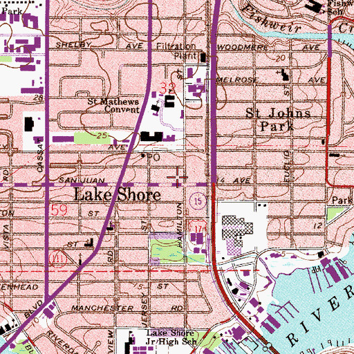 Topographic Map of Center for the Divine Will Church, FL