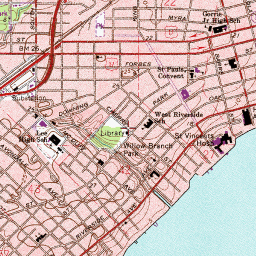 Topographic Map of Cherry Street Church of Christ, FL