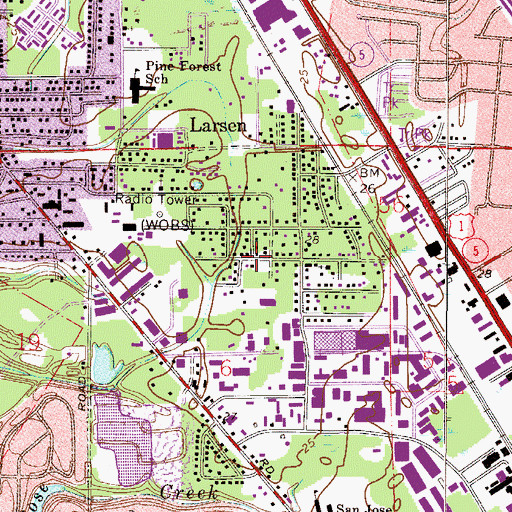 Topographic Map of Christian United Baptist Church, FL