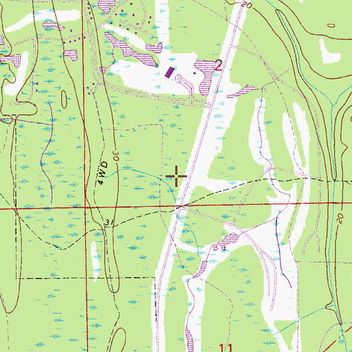 Topographic Map of Church at Chets Creek, FL