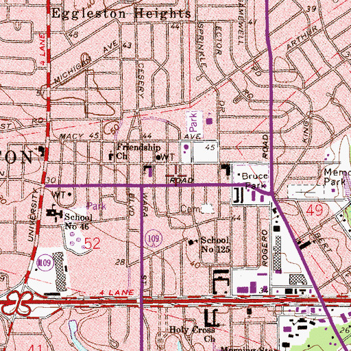 Topographic Map of Church of Christ of Arlington, FL