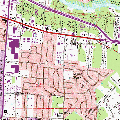 Topographic Map of Church of Christ of Dean Road, FL