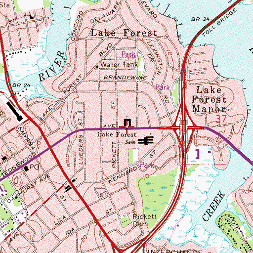 Topographic Map of Church Of Christ of Lake Forest, FL