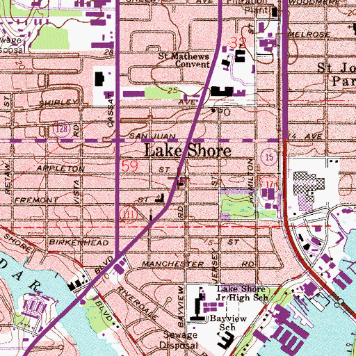 Topographic Map of Church of Christ of Lake Shore, FL