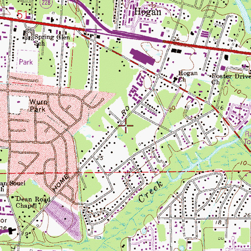 Topographic Map of Church of Christ of South Jacksonville, FL