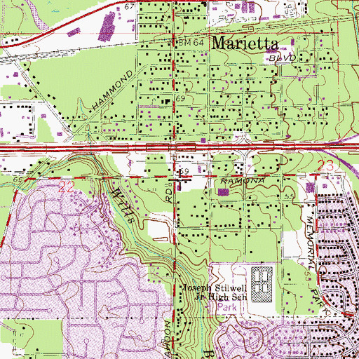 Topographic Map of Church of God of Marietta, FL