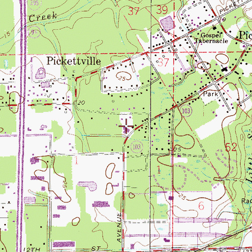 Topographic Map of Church of God of North Lane Avenue, FL