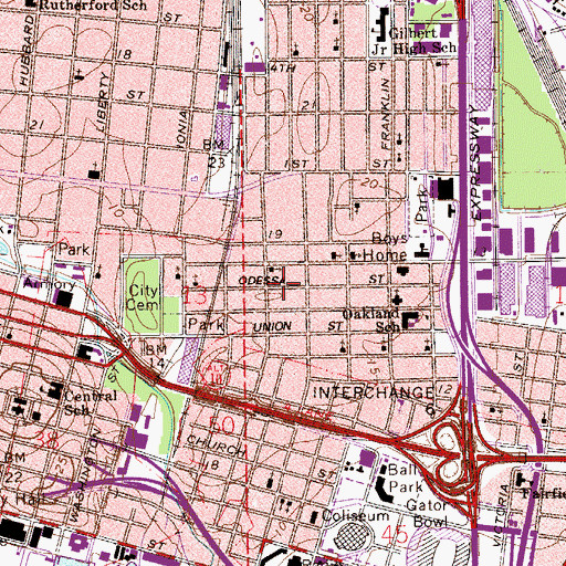 Topographic Map of Church of the Living God, FL