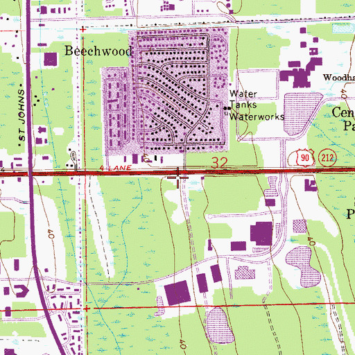 Topographic Map of City Bible Church, FL