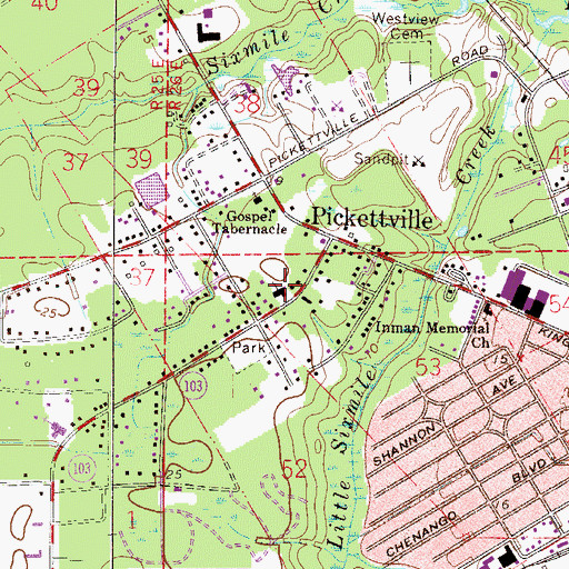 Topographic Map of Cornerstone Baptist Church, FL