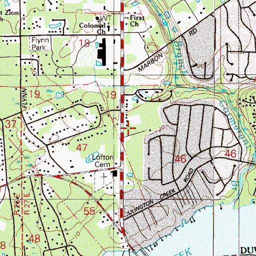 Topographic Map of Creekside Christian Church, FL