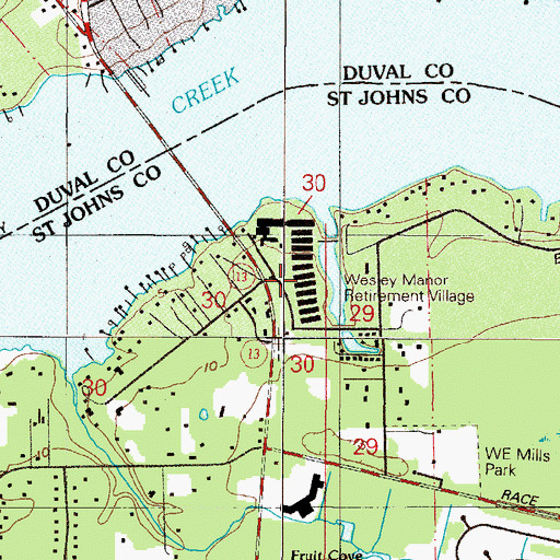 Topographic Map of Cross Creek Presbyterian Church, FL