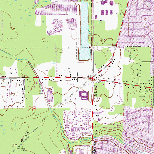 Topographic Map of Crystal Springs Assembly of God Church, FL