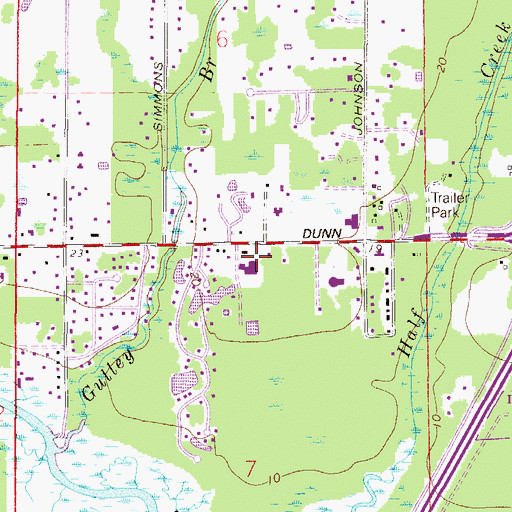 Topographic Map of Dayspring Baptist Church, FL