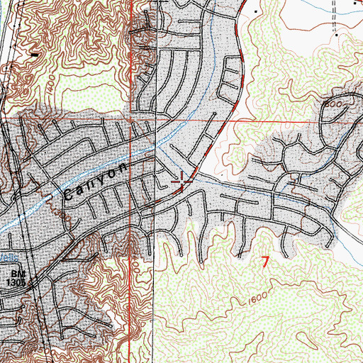 Topographic Map of Plum Canyon, CA