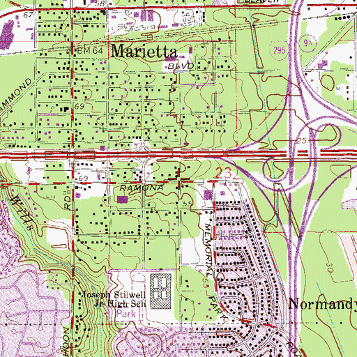 Topographic Map of Eagles View Baptist Church, FL