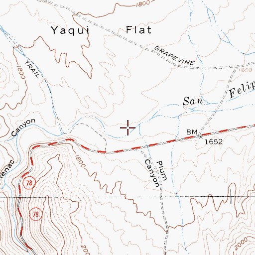Topographic Map of Plum Canyon, CA