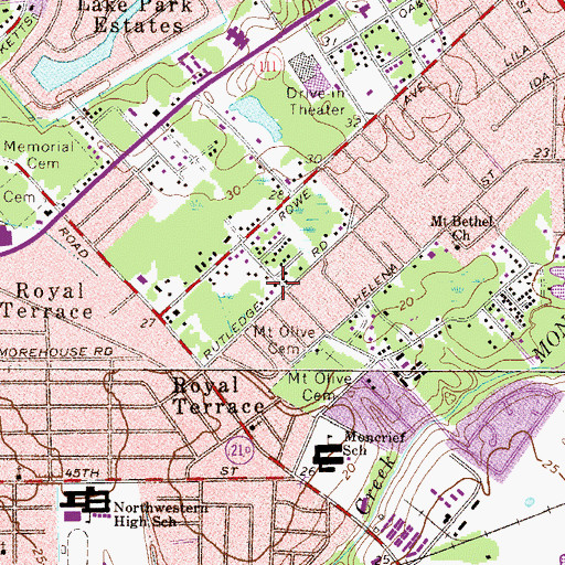 Topographic Map of Eastside Church of God of Prophecy, FL