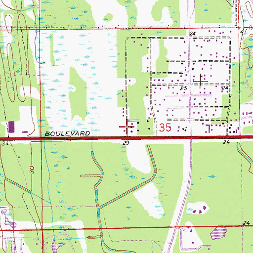 Topographic Map of Eastside Community Church, FL
