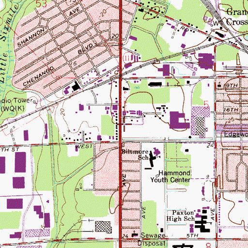Topographic Map of Edgewood Full Gospel Church, FL