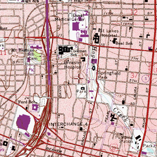 Topographic Map of El-Beth-El Devine Holiness Church, FL