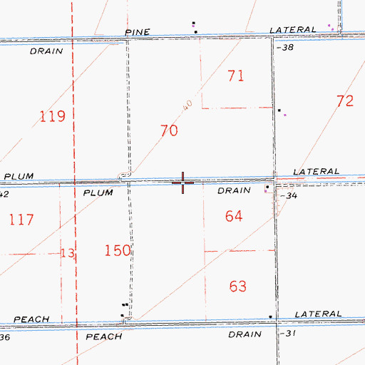 Topographic Map of Plum Drain, CA