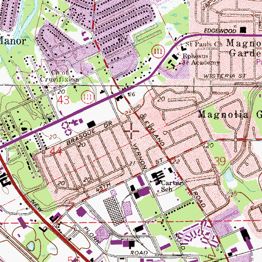 Topographic Map of Emmaus Missionary Baptist Church, FL