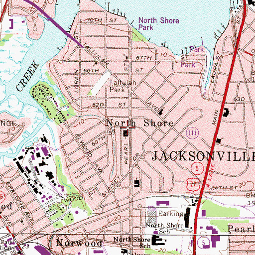 Topographic Map of Evangelist Temple Church of God in Christ, FL
