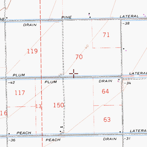 Topographic Map of Plum Lateral, CA