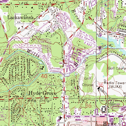 Topographic Map of Exodus Bible Church, FL