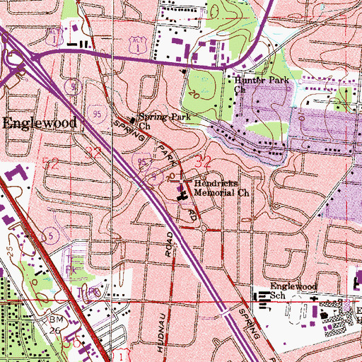 Topographic Map of Faith United Methodist Church, FL