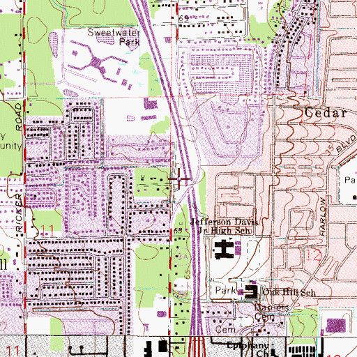 Topographic Map of Fire of the Word Ministries, FL