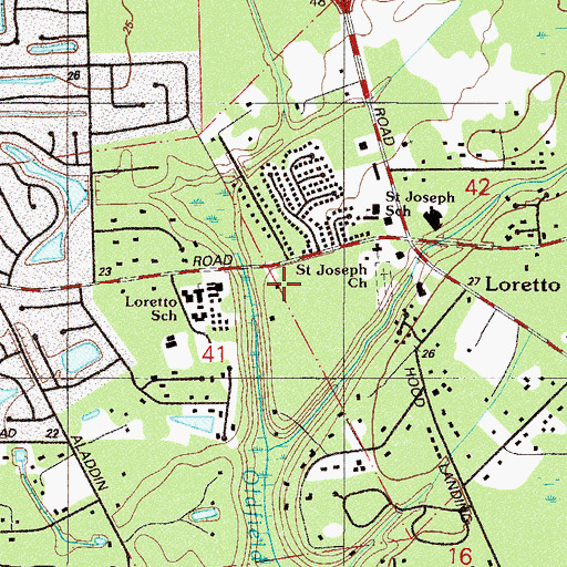 Topographic Map of First Baptist Church of Mandarin, FL