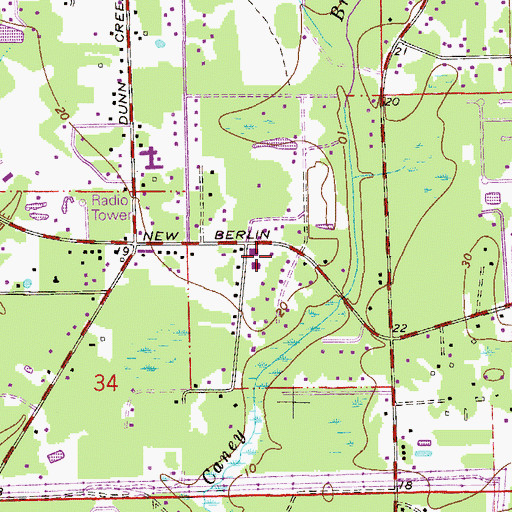 Topographic Map of First Coast Christian Center, FL