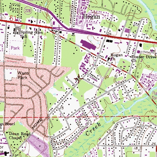 Topographic Map of First Coast Missionary Baptist Church, FL