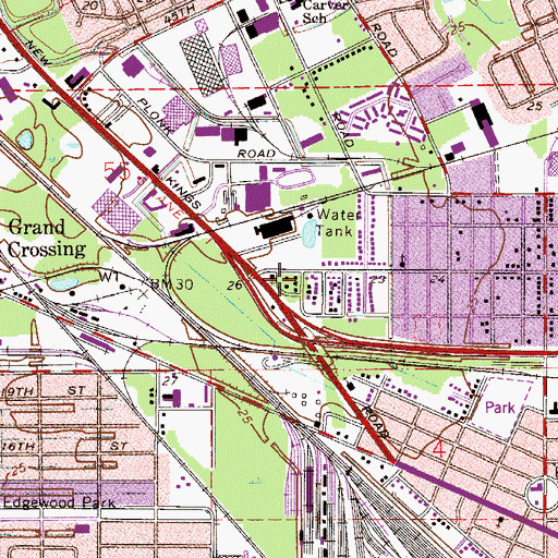 Topographic Map of First Titus Missionary Baptist Church, FL