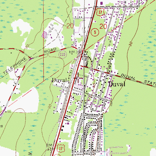 Topographic Map of Forest Christian Church, FL