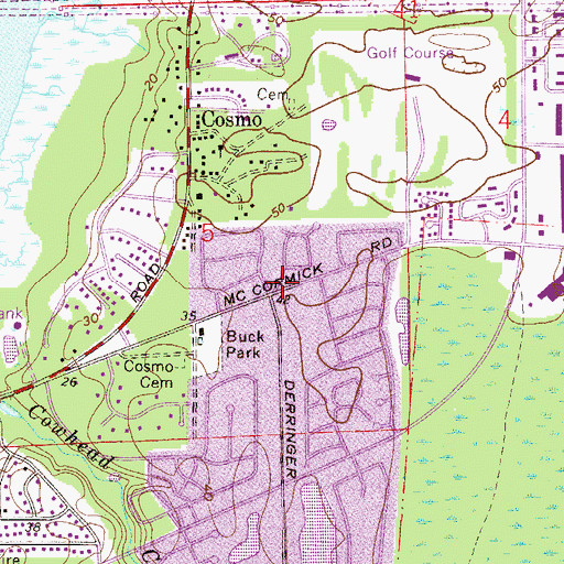 Topographic Map of Fort Caroline Baptist Church, FL